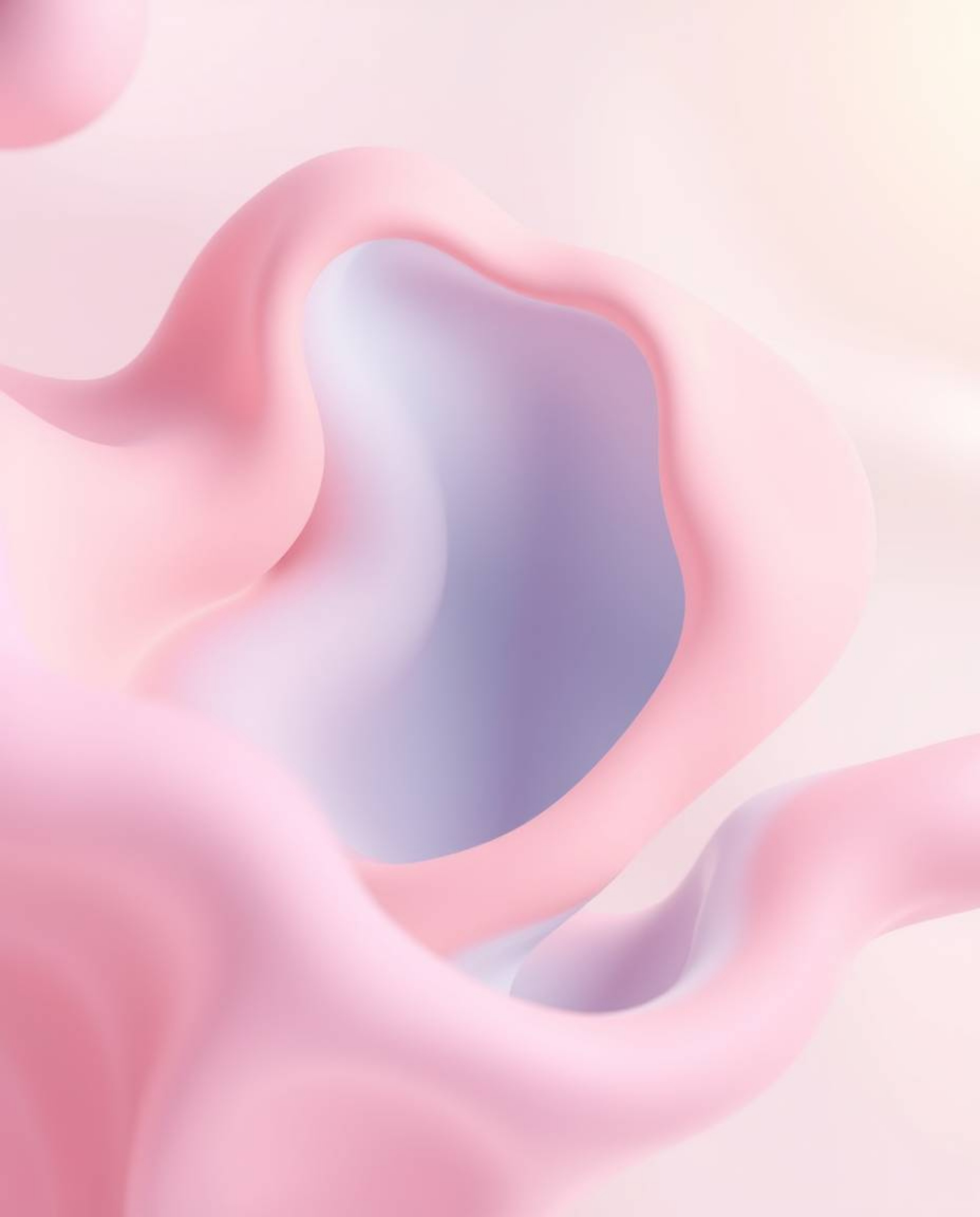 Explore stunning 3D abstract liquid forms rendered in vibrant, complementary pastel colors. This artwork features soft lighti