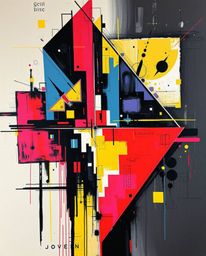 Explore vibrant, textured abstract paintings featuring bold acrylics and dynamic compositions.  These pieces utilize glitch e