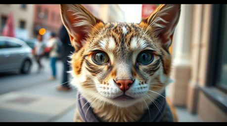 Explore the captivating world of soft pastel-toned candid street photography, featuring a sarcastic animal sidekick with inte