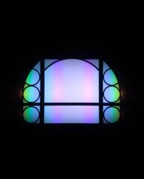 Discover a captivating minimalist geometric pattern in the Bauhaus style. Featuring iridescent colors and unsettling details 