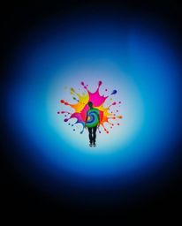 This series features extreme macro close-ups with smooth gradient transitions, showcasing intricate details of colorful splas