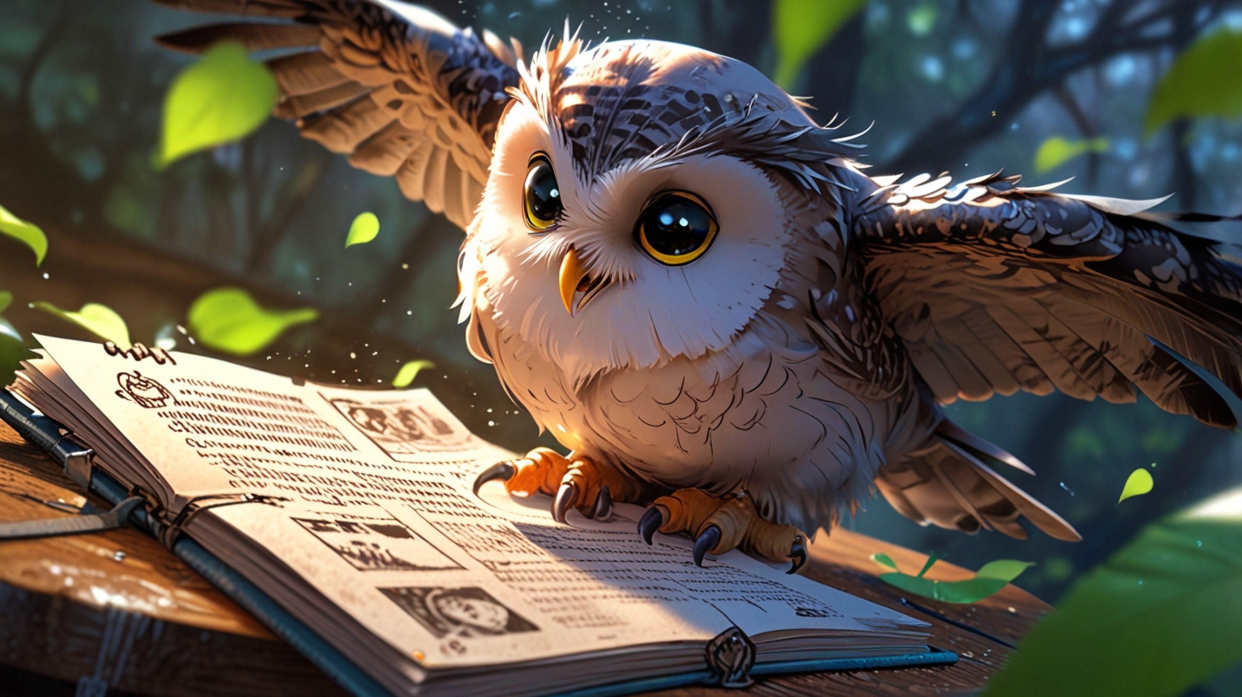 In a wonderfully imaginative scene, crafted with the charm of Pixar and an anime aesthetic, a wise blind owl imparts flying l