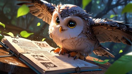 In a wonderfully imaginative scene, crafted with the charm of Pixar and an anime aesthetic, a wise blind owl imparts flying l