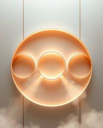 A graceful and elegant minimalist design featuring a geometric pattern of circles and lines in the Bauhaus style.  The image 