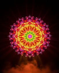 Explore a realm of ethereal beauty with geometric floral mandalas bathed in volumetric lighting. This collection features vib