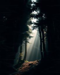Explore a captivating digital glitch seamlessly integrated into a natural forest scene, creating a surreal contrast that mesm