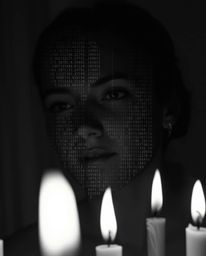A mesmerizing black and white photograph capturing the essence of technological disruption. The image showcases a digital gli