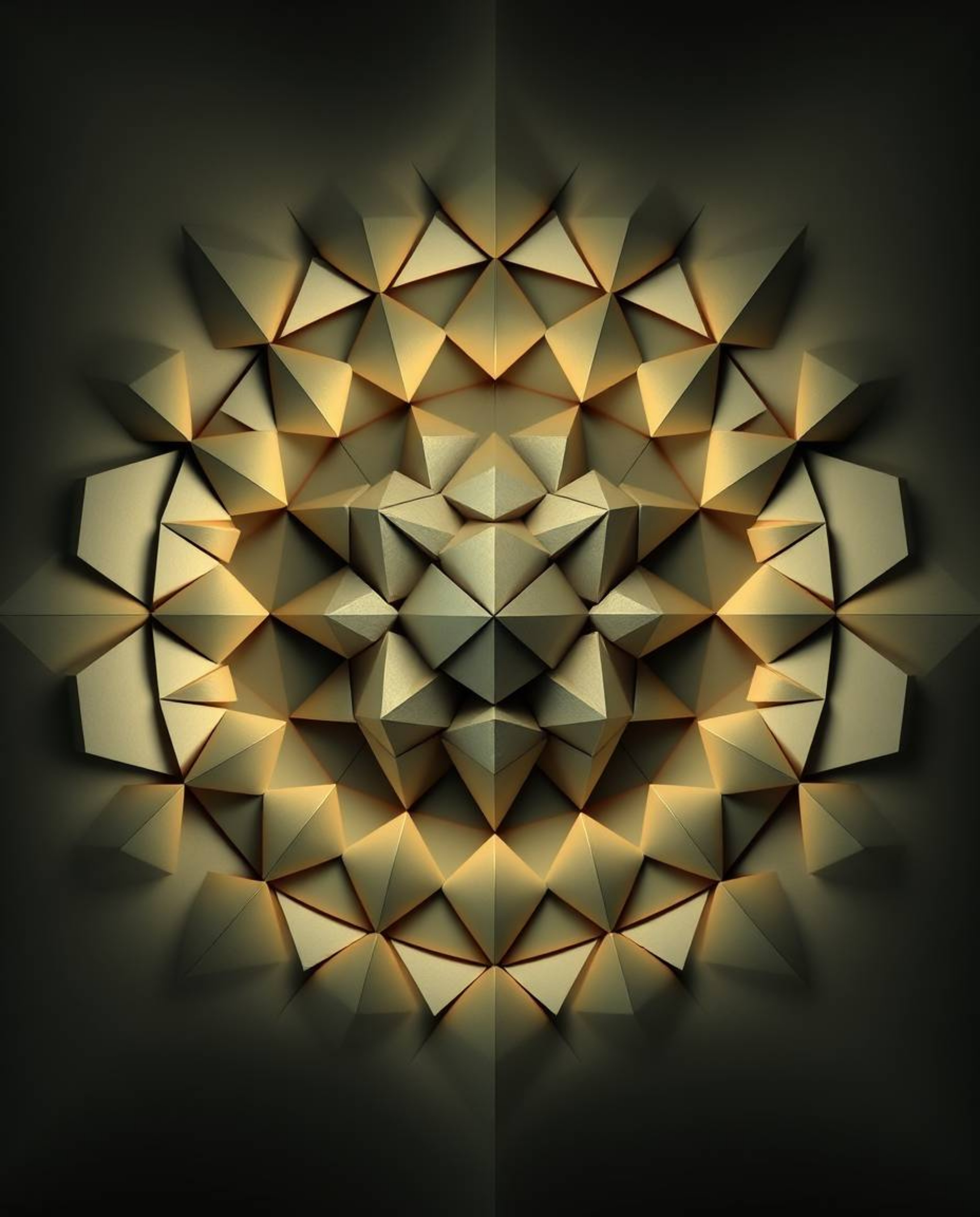 Experience the mesmerizing visuals of a dramatic cinematic style featuring intricate origami-style repetitive cube patterns i