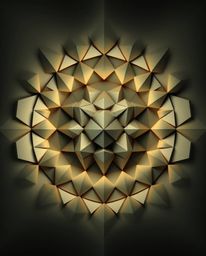 Experience the mesmerizing visuals of a dramatic cinematic style featuring intricate origami-style repetitive cube patterns i