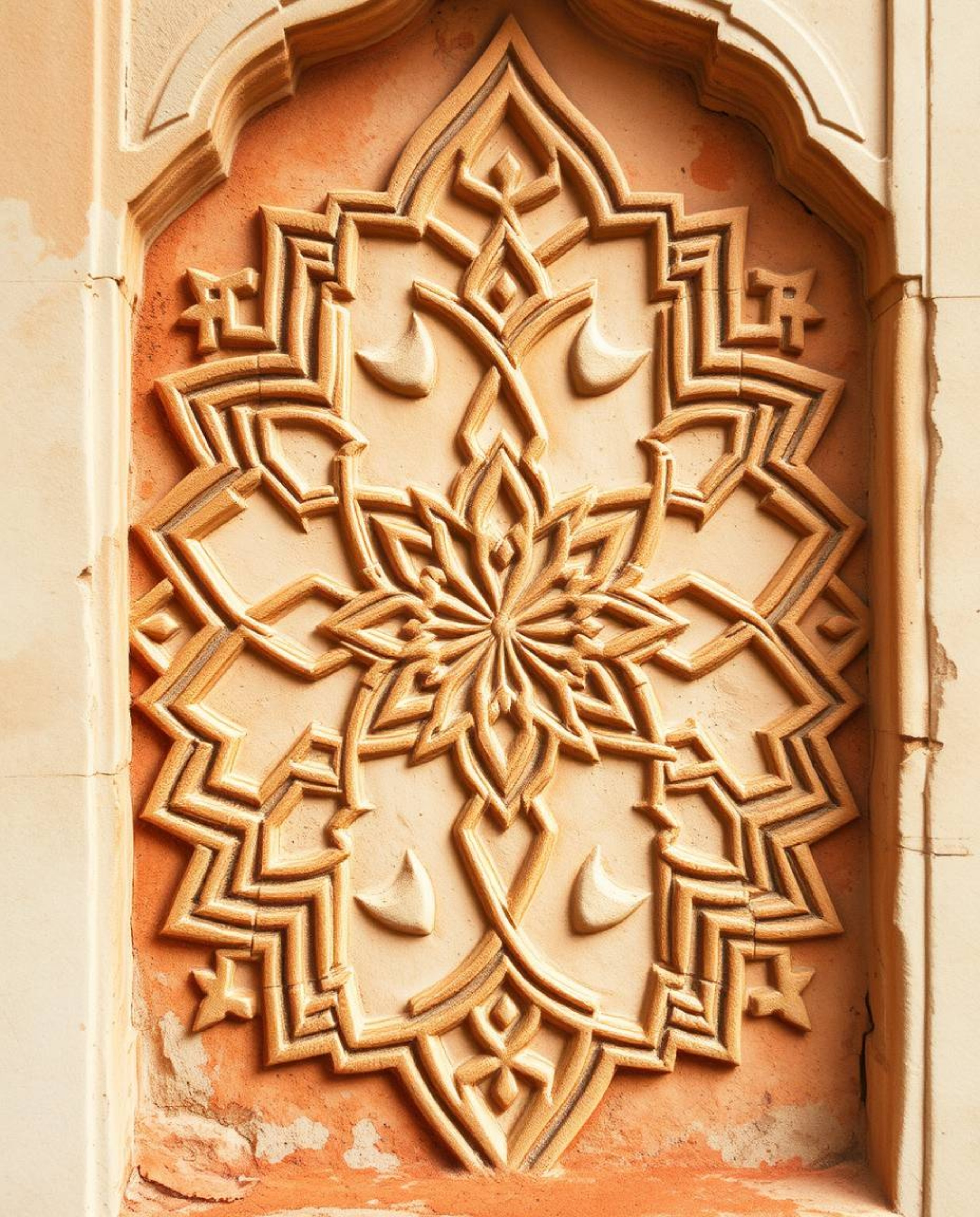 Explore a captivating blend of delicate watercolor artistry and historically accurate Islamic geometric patterns meticulously