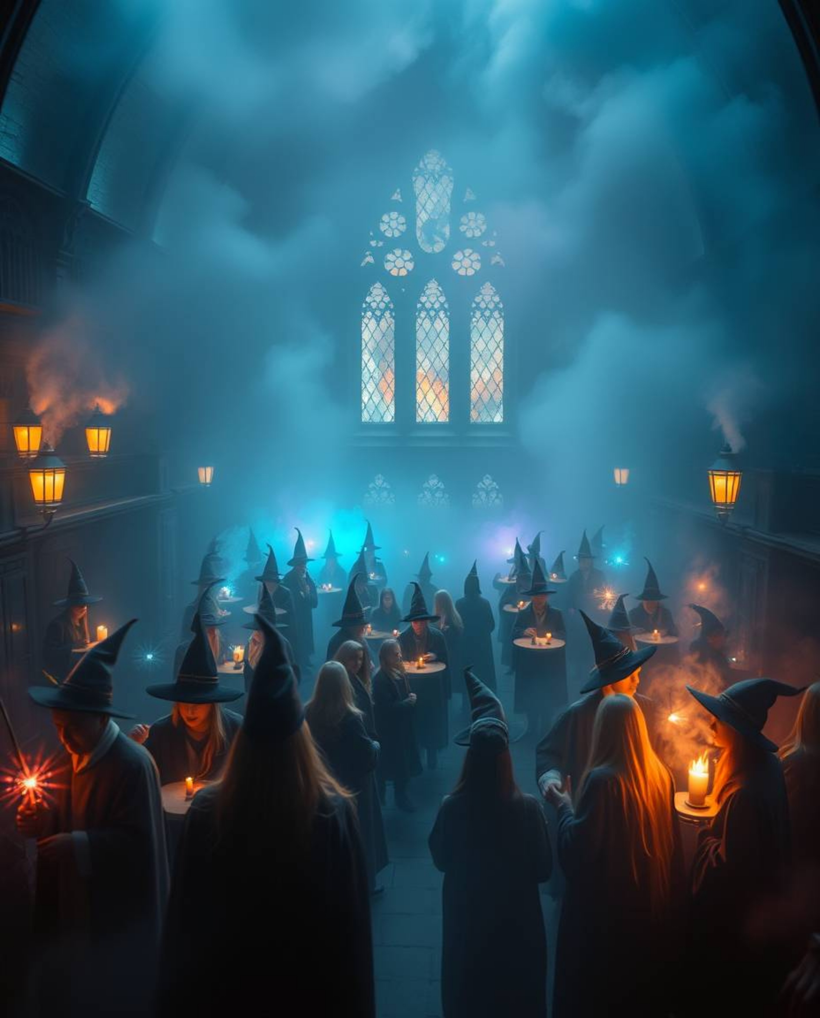 Experience a cinematic and ethereal vision of a magical school teeming with young wizards. Enveloped in a soft, electric-vivi