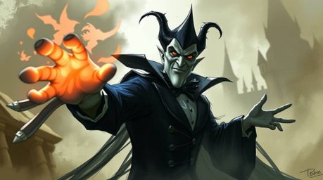 A captivating digital sketch depicts a classic Disney villain casting a spell within an ancient castle.  The artwork features
