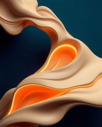 Experience a mesmerizing visual journey with futuristic 3D fluid shapes illuminated by glowing edges against a captivating de