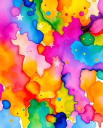 A stunning high-resolution stock photo showcasing vibrant watercolor splashes seamlessly blending on paper.  The image featur