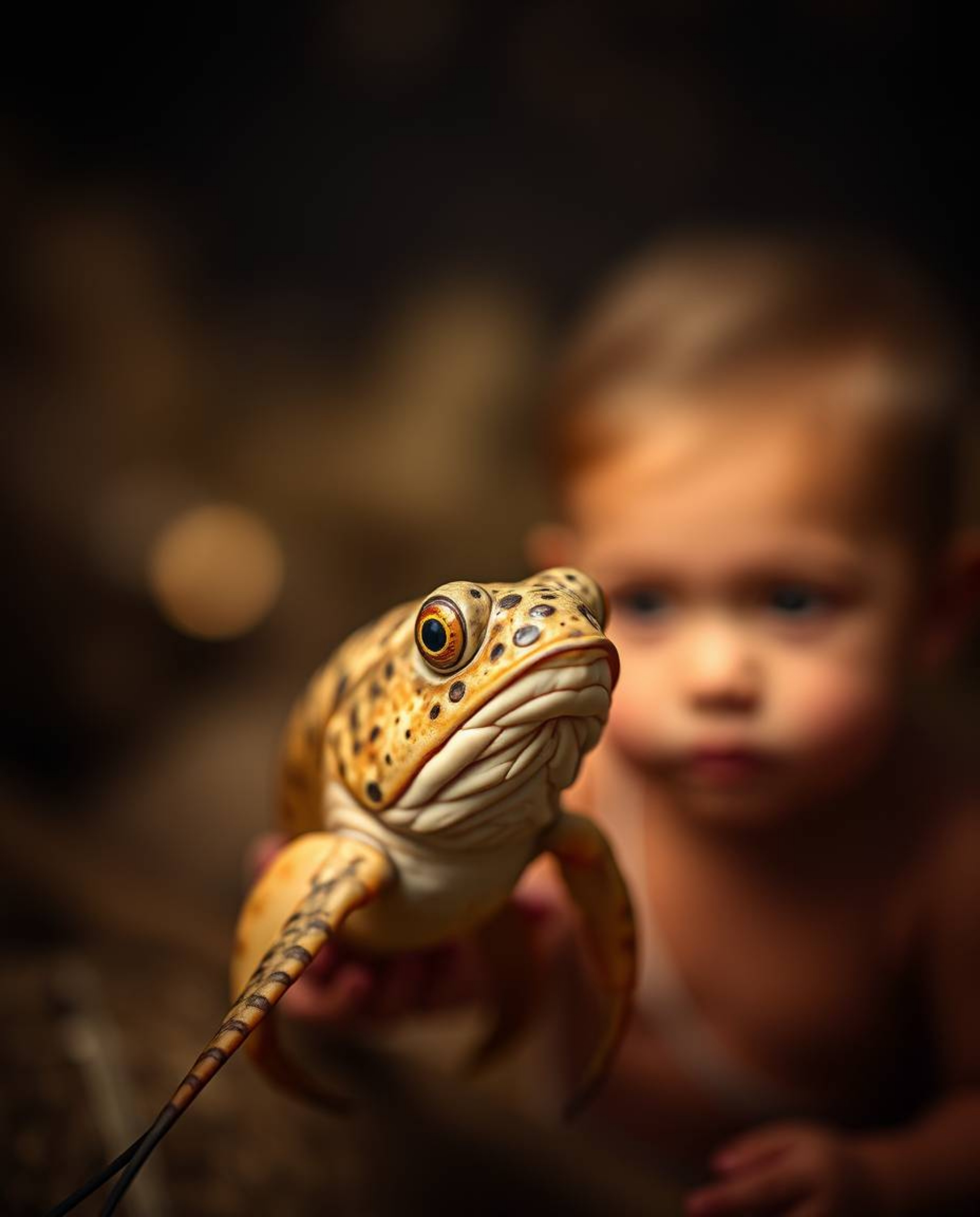 Discover a unique fine art photograph depicting an unusual friendship between a sea creature and a human child.  This profess