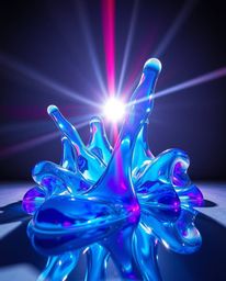 Captivating 3D sculptural art featuring fluid mercury shapes with a highly reflective surface, illuminated by professional st