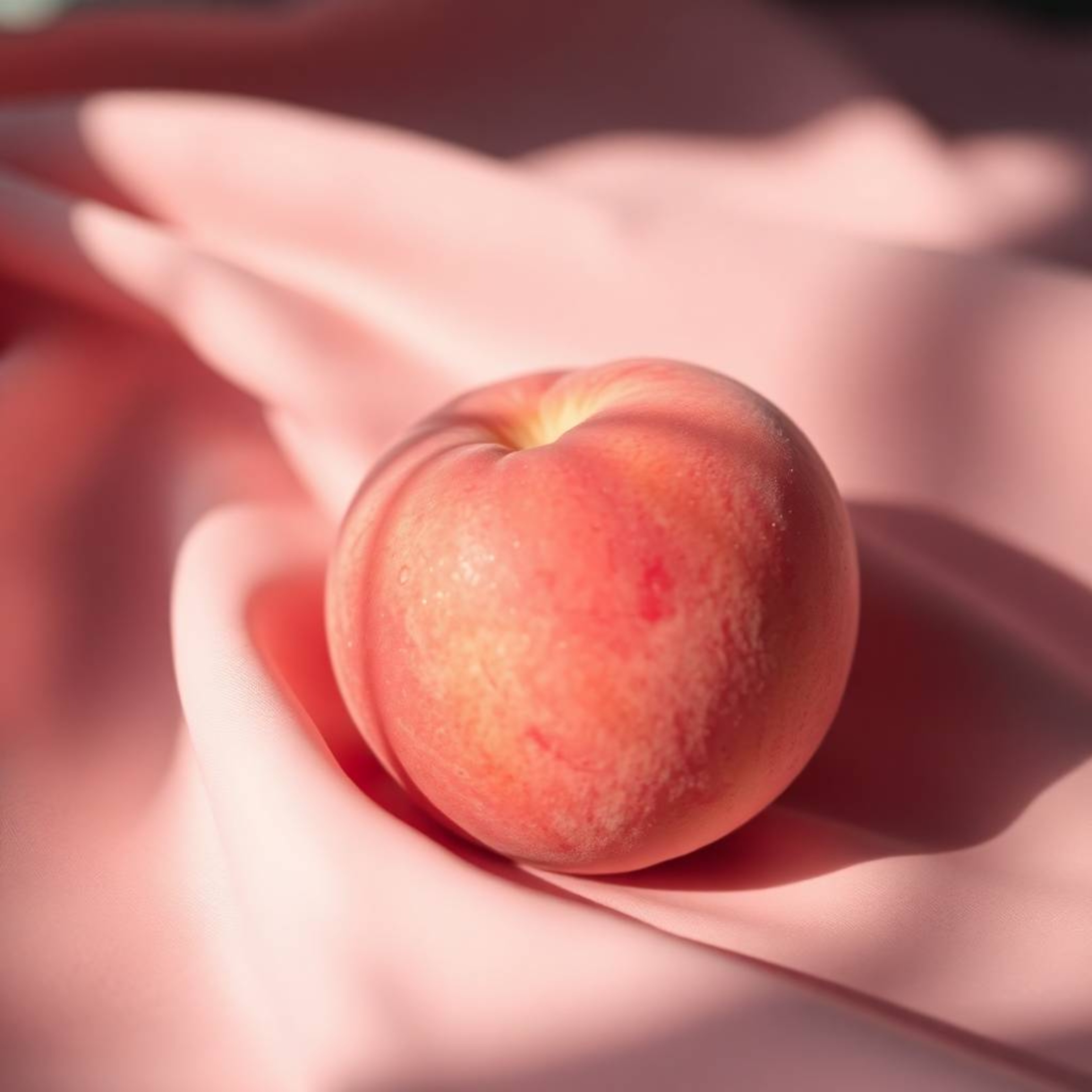 Immerse yourself in this creative light art image featuring a close-up, ASMR-inducing view of a soft, blushing pink peach res