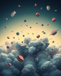 Explore the captivating world of surreal art with smooth gradient transitions and a stormy atmosphere. This piece features fl