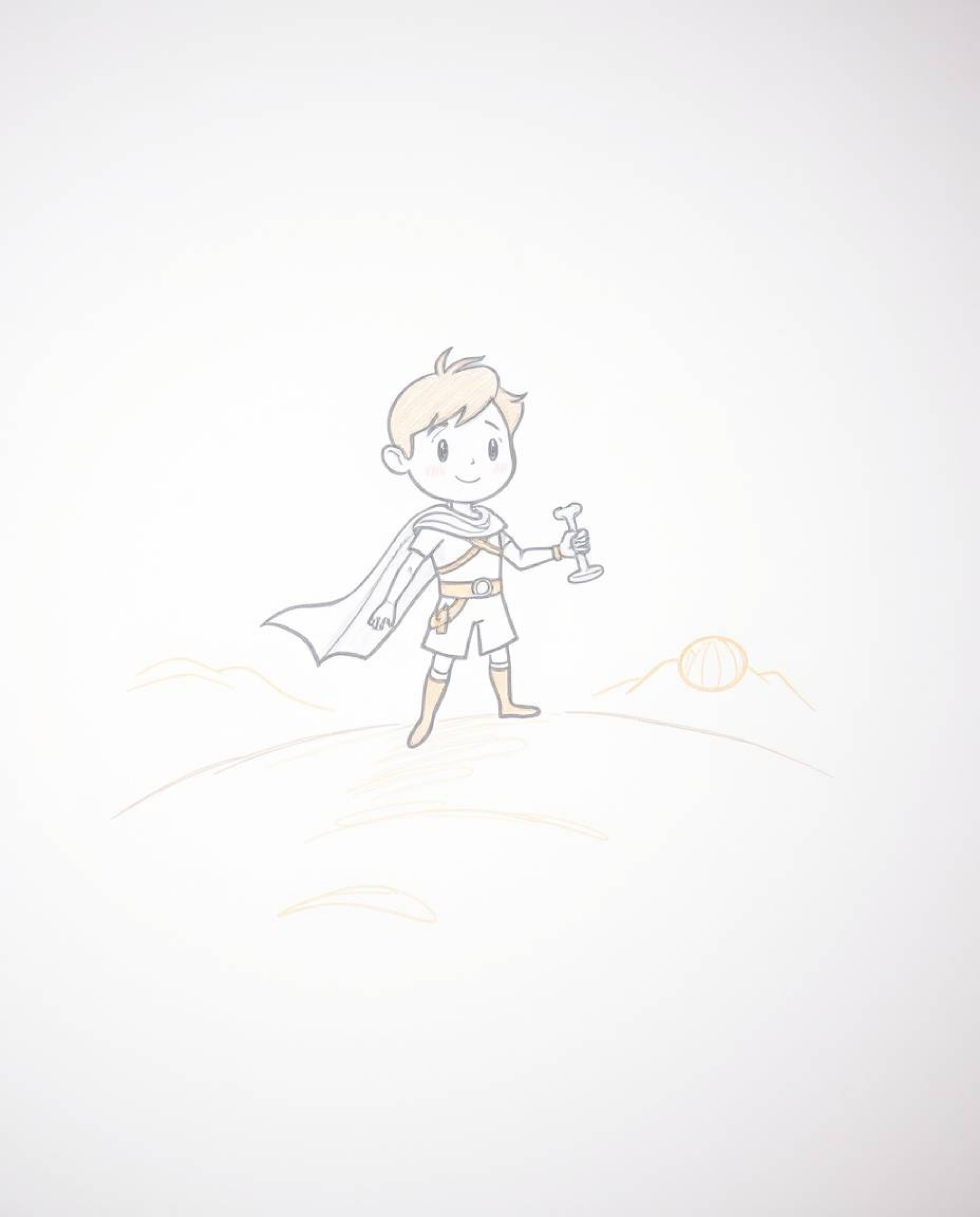 Experience a Disney-style adventure brought to life with a hand-drawn sketch aesthetic. Featuring a brave hero embarking on