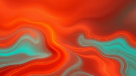 A captivating digital art piece showcases vibrant neon gradient textures flowing seamlessly across a liquid surface. The art