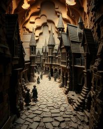 Explore a magical school teeming with young wizards, brought to life through layered papier-mâché in a unique art style. The 