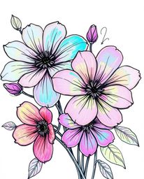 Discover stunning iridescent flower sketchnotes, capturing the beauty of blooming flowers in a unique color sketchnote style.