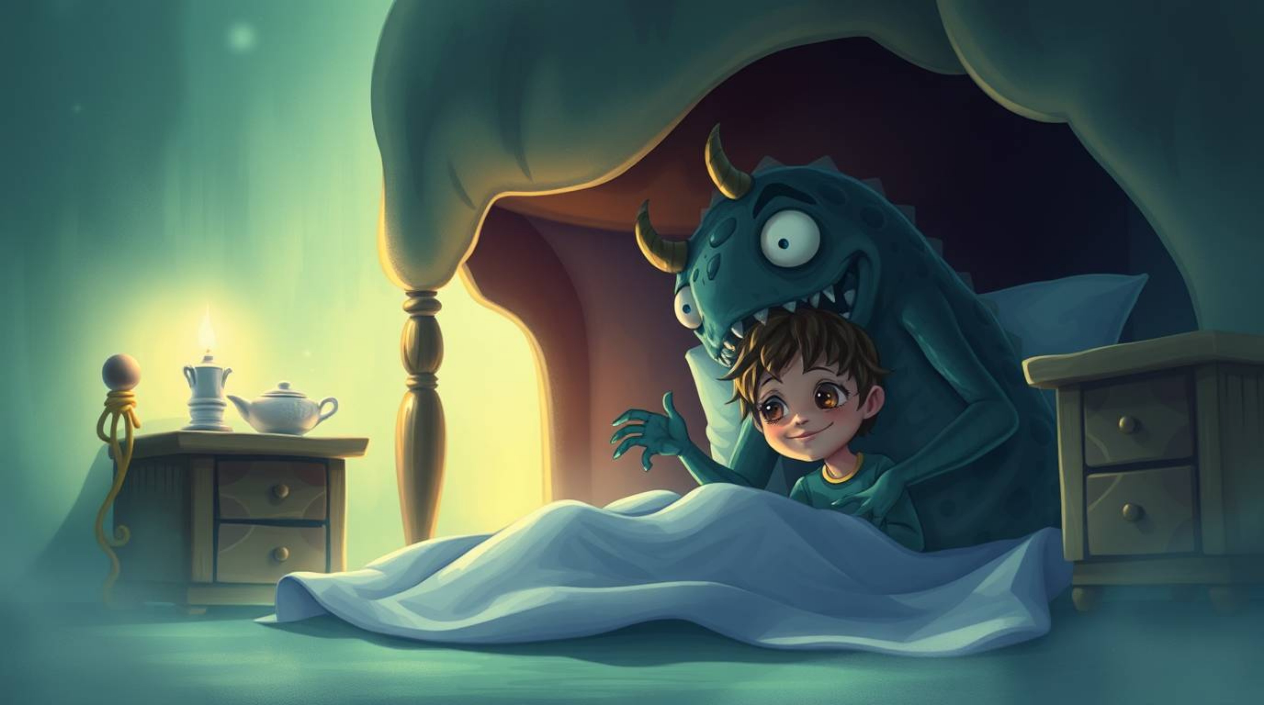 A heartwarming tale of an unlikely friendship between a child and a friendly monster residing under their bed. Set in a mysti