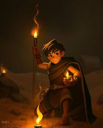 A captivating digital painting depicts a brave Disney-style hero embarking on a thrilling desert adventure. Rendered in pure