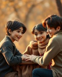 Experience a touching family reunion rendered in the iconic Pixar style, featuring a soft background blur and a natural earth