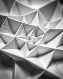Explore the captivating world of extreme macro close-up photography in monochrome, revealing a 3D geometric pattern reminisce