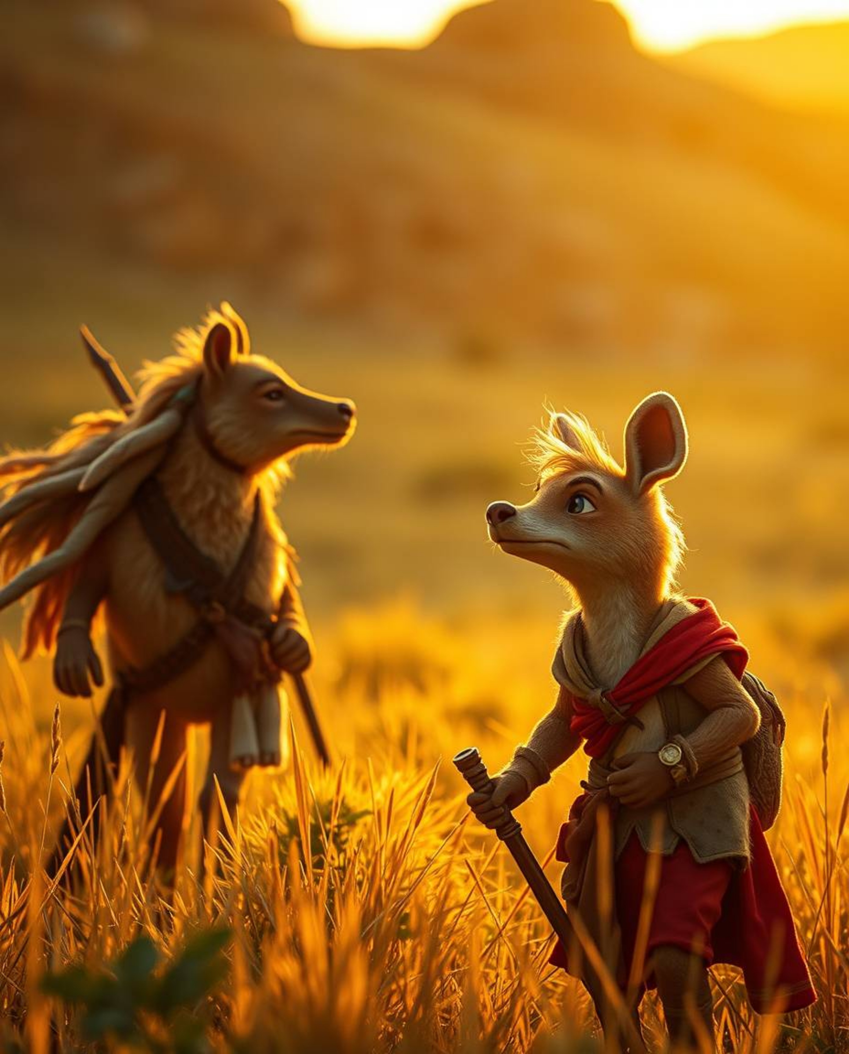 Discover unique, professional fine art photography featuring a talking animal sidekick assisting a hero on their journey.  Ba