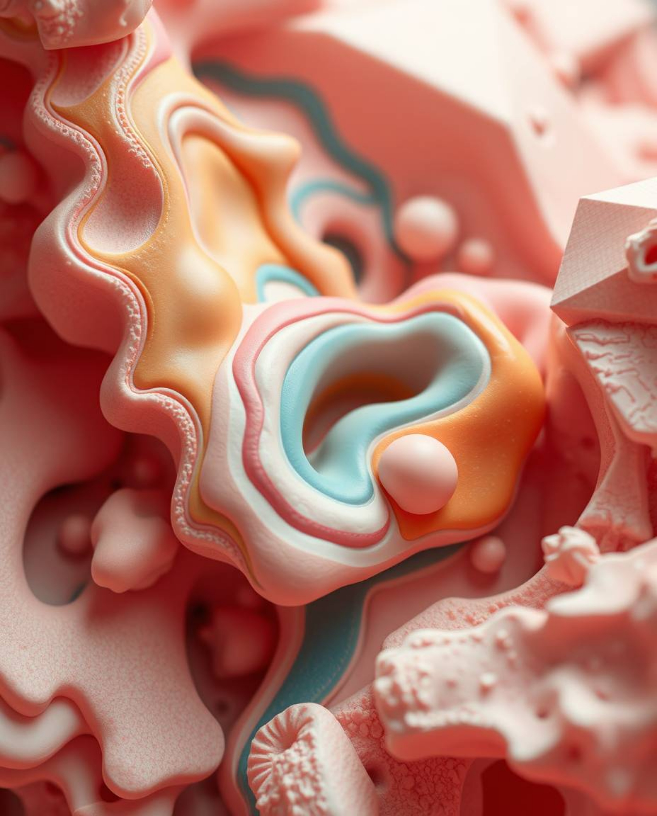 Explore a captivating realm of extreme macro close-up photography showcasing surreal infrared tones in sculptural clay art. W