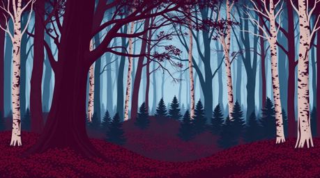 Experience a captivating chase sequence set against a mesmerizing looping forest background.  The scene features rich burgund