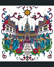 Explore our enchanting collection of traditional tattoo art prints featuring a magical school brimming with young wizards. Th