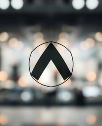 Explore mesmerizing visuals with a high contrast logo featuring a blurred bokeh effect and sharp subject focus, accentuated b