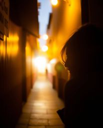 A captivating scene unfolds with bright, vibrant colors bathed in the warm, golden hour light, portraying mysterious eyes wat