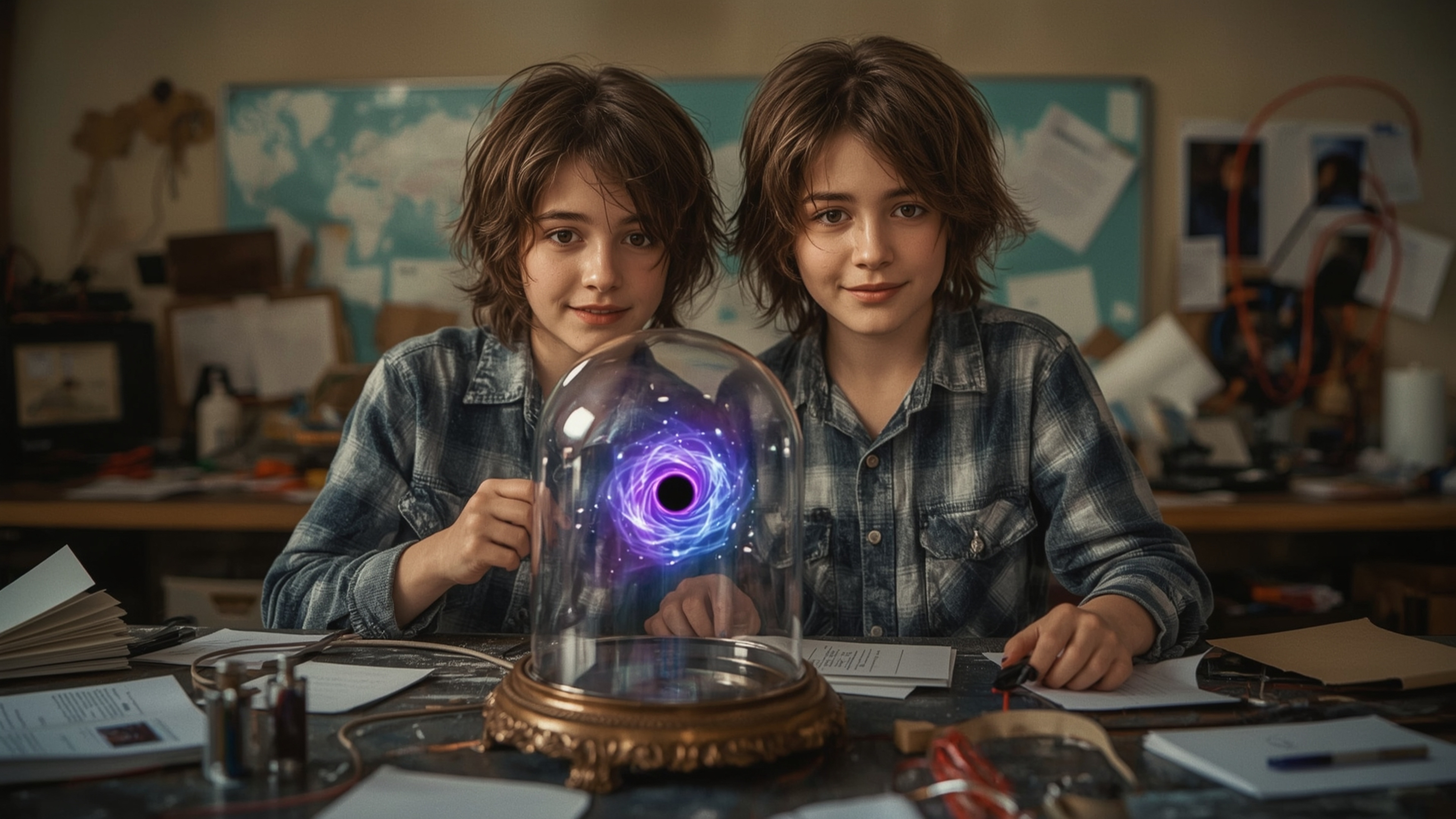 A vibrant, cinematic photograph captures the magic and unpredictability of scientific experimentation in a whimsical, Pixar-i