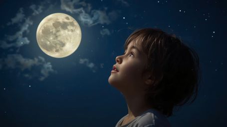 Capture a tender moment of innocence and magic with this high-resolution, professionally lit stock photo. A peaceful child, w