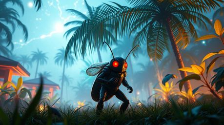 Embark on a grand and epic adventure with a bug-sized hero as they explore a futuristic backyard jungle. Rendered in electric