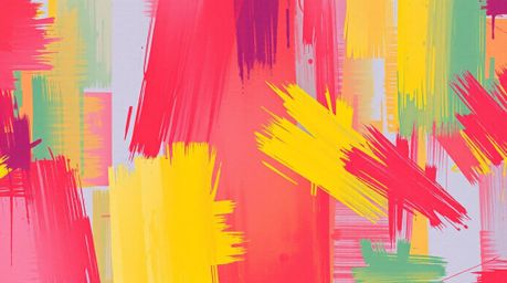 This bold acrylic painting showcases a vibrant gradient mesh pattern, rendered with textured brushstrokes.  The modern abstra