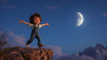 Experience a breathtaking, whimsical moment frozen in time with this photograph captured in the enchanting style of Pixar. A 