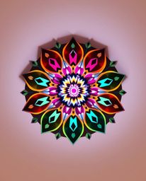 Explore a collection of modern flat design floral mandalas featuring vibrant colors and symmetric designs.  These geometric c