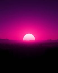 Witness a breathtaking sunrise painting the sky with deep ultraviolet hues over a war-torn landscape.  The scene is rendered 