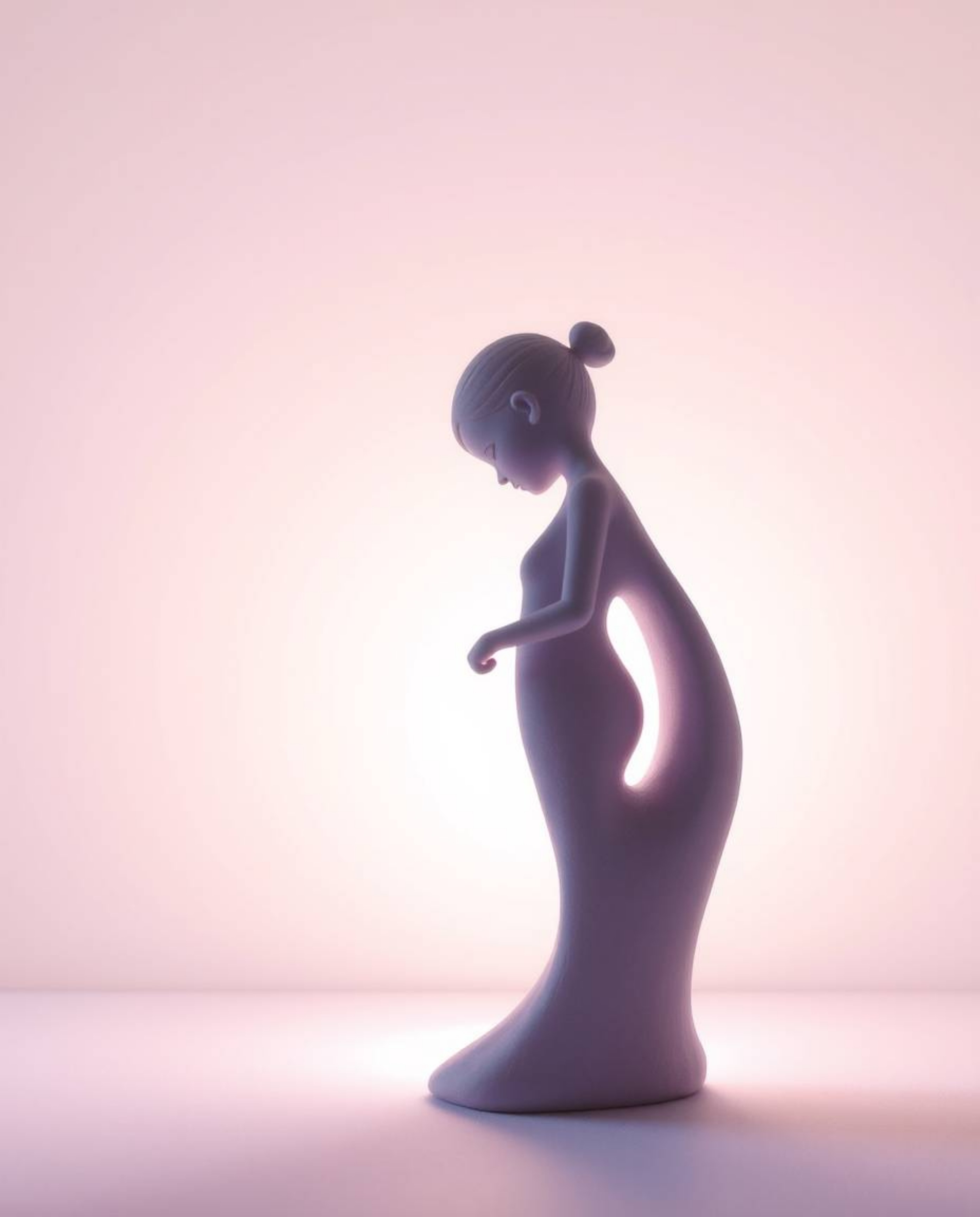 Discover stunning sculptural clay art featuring soft gradient pink, blue, and violet textures. These minimal silhouettes, set