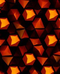 Explore a visually striking geometric pattern featuring seamless arrangements of hexagons and triangles bathed in a vibrant n