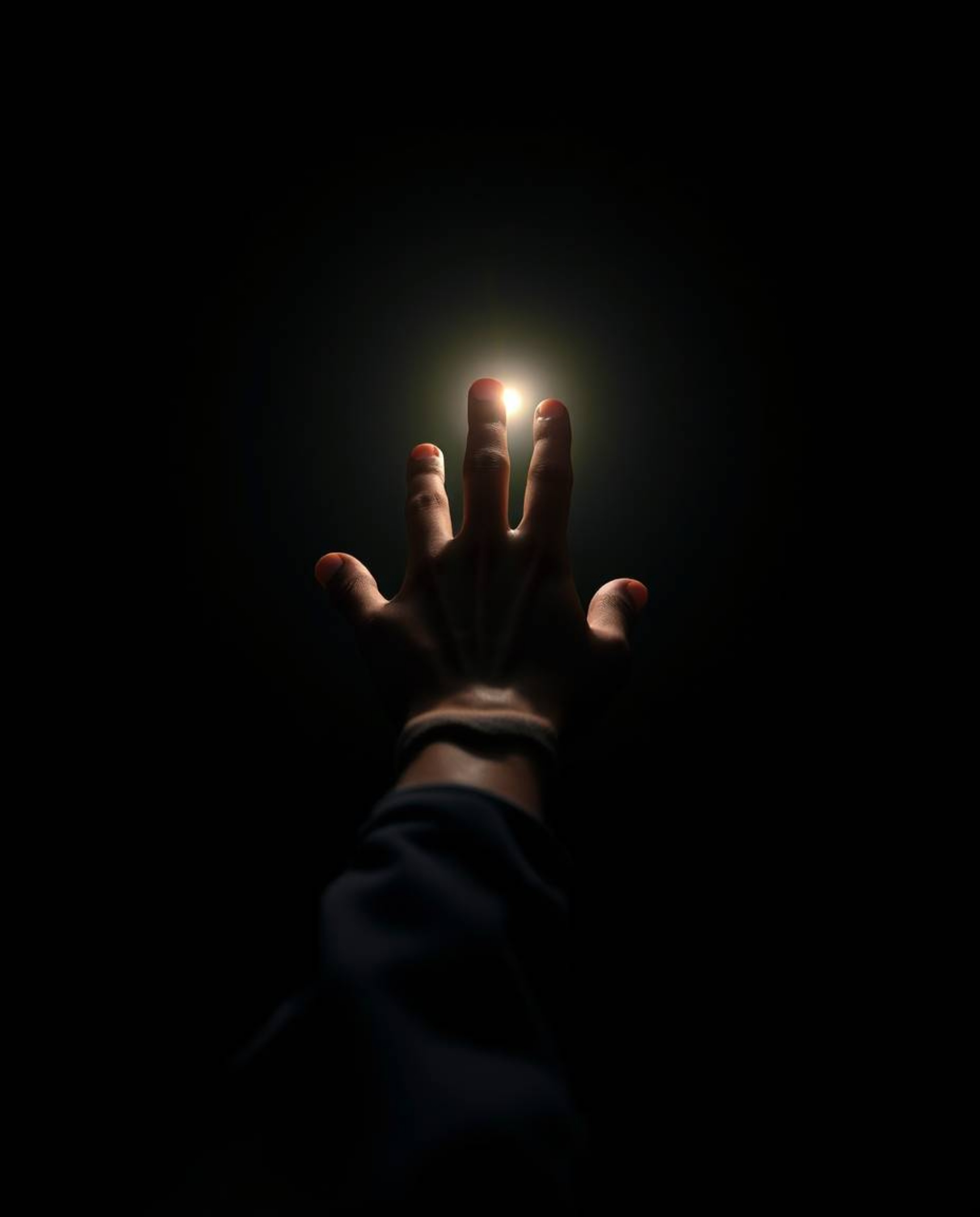 Capture the essence of hope and inspiration with this high-resolution stock photo featuring a bird's eye view of a hand reach