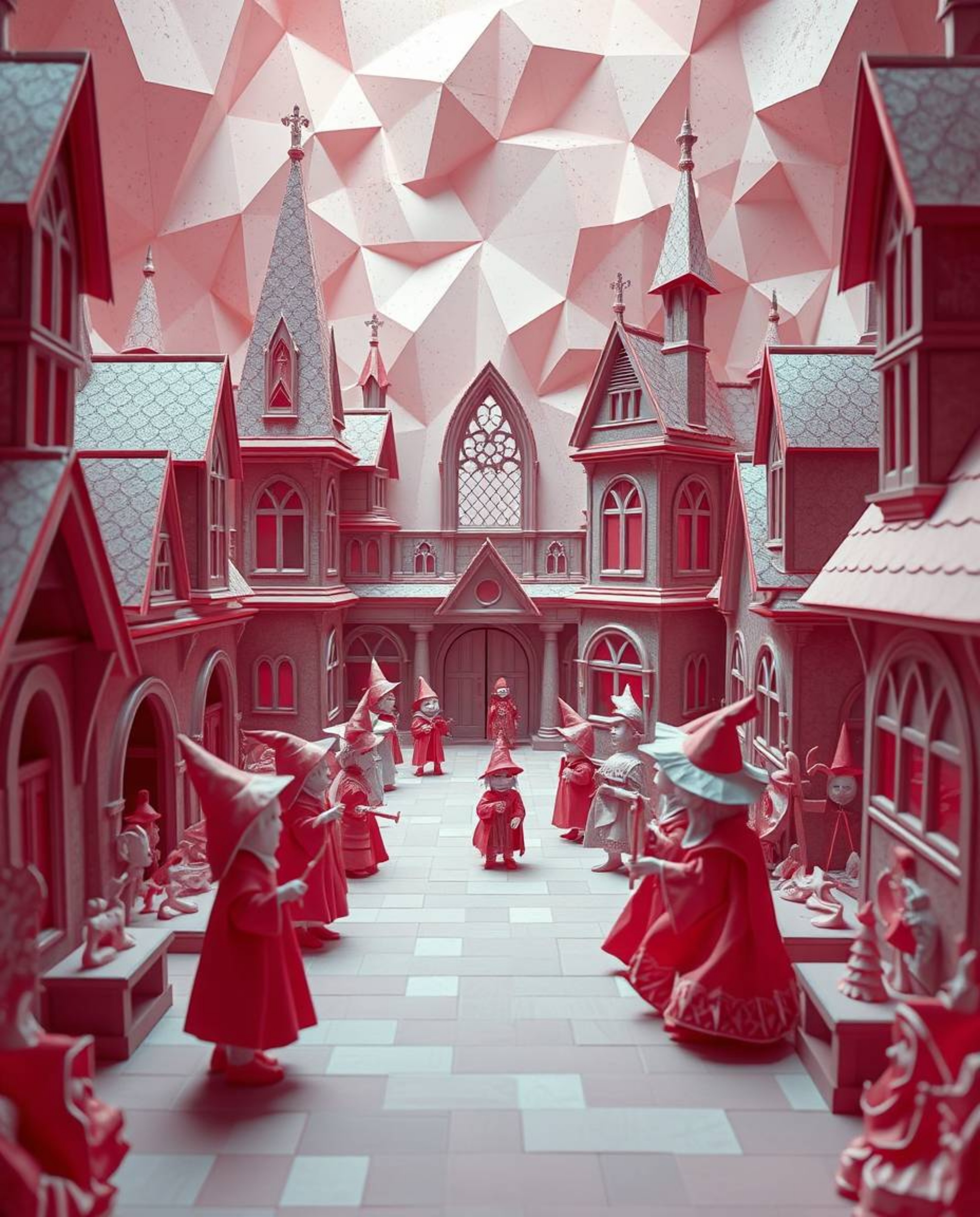 Discover a magical school brimming with young wizards, exquisitely crafted in an intricate origami style.  Experience an othe