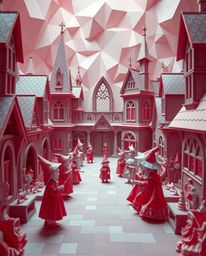Discover a magical school brimming with young wizards, exquisitely crafted in an intricate origami style.  Experience an othe