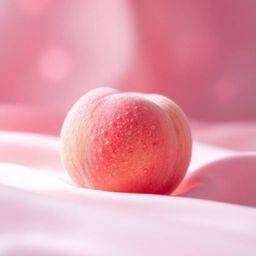 This high-resolution watercolor painting features a delicate, silhouetted close-up ASMR image of a soft, blushing pink peach 