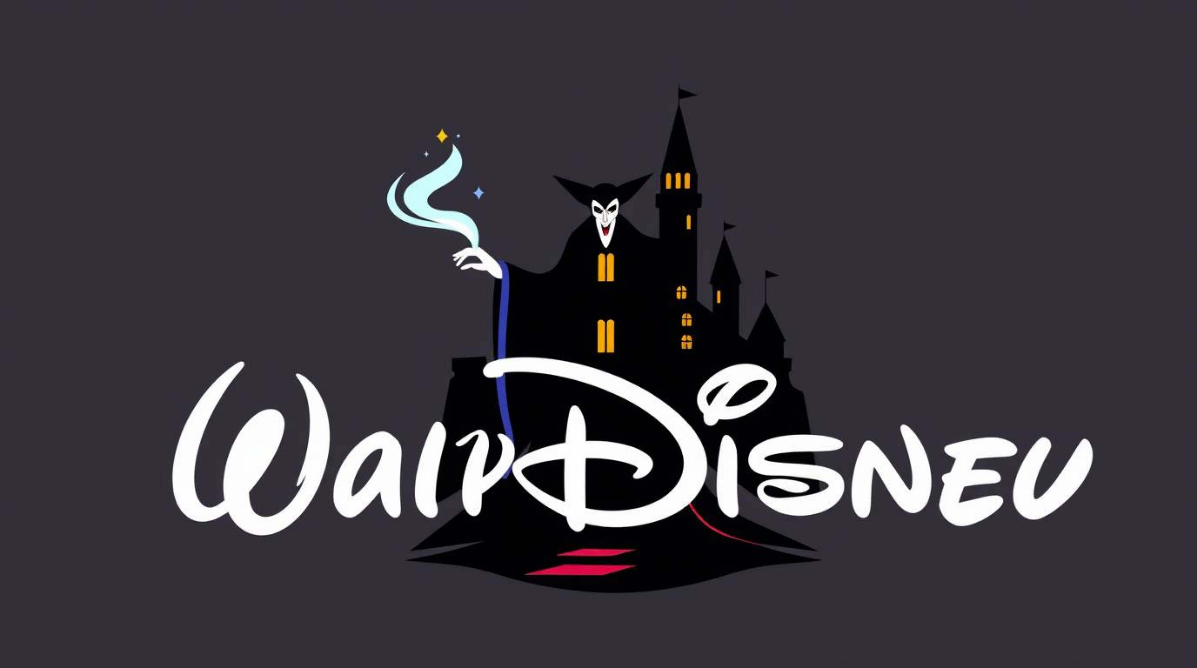 This captivating logo design features a classic Disney villain casting a spell within an ancient castle setting.  It utilizes